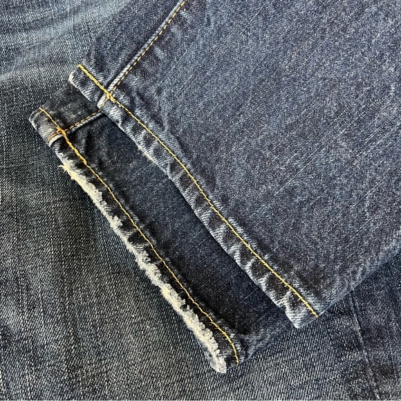 Abercrombie & Fitch Men’s 38x32 The Skinny Jean Dark Wash Distressed Button Fly - Picture 8 of 14